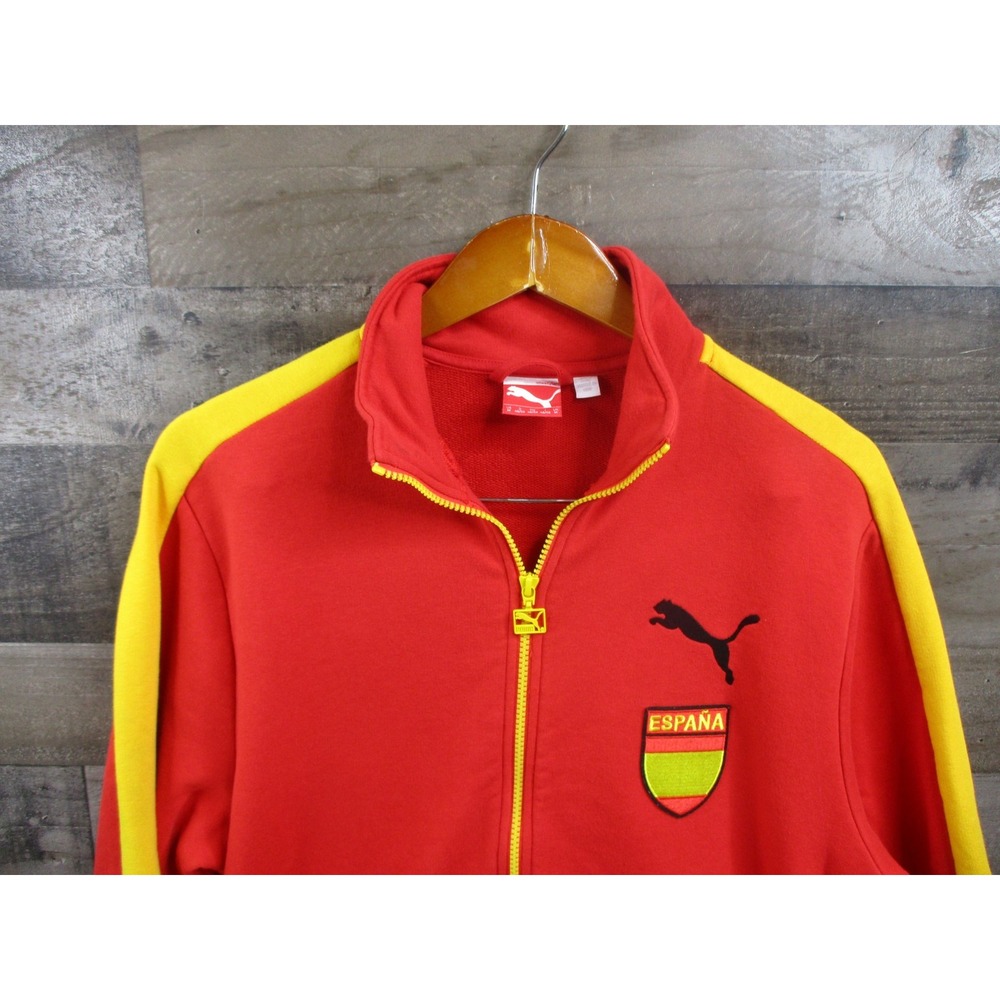 España Track Jacket Mens Medium Soccer Spain Warm Up Full Zip Retro Puma‎